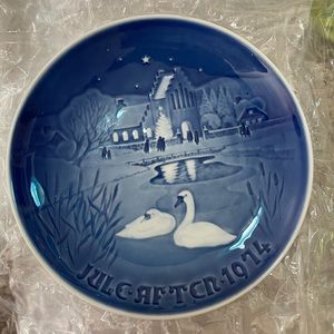 B&G Copenhagen Porcelain, made in Denmark; Christmas in the Village dated 1974.